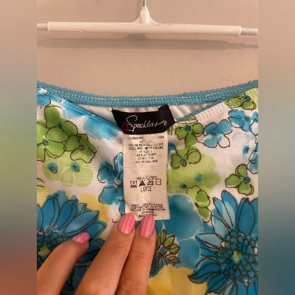 Y2K Vintage MIDI Asymmetrical Skirt Speechless Pre-Teen Blue and Green Floral
